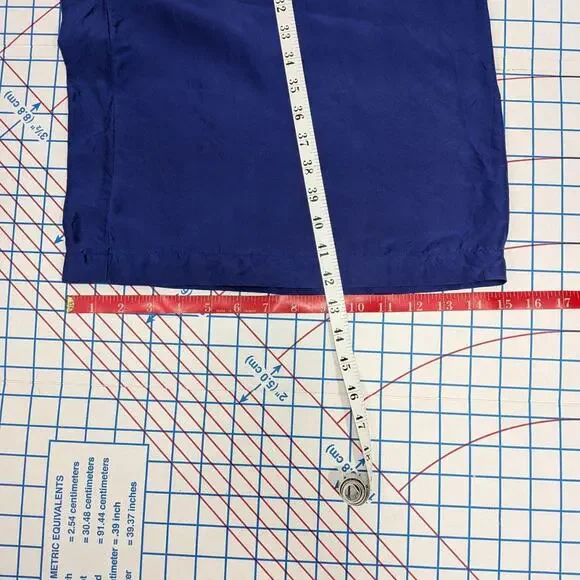 Blue 100% silk wide leg palazzo - Picture 5 of 8